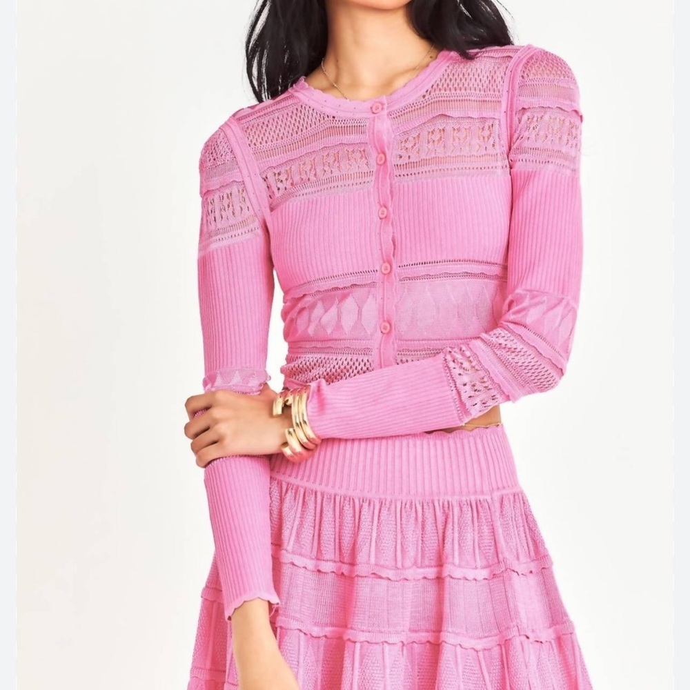 Airy lightweight pink cardigan